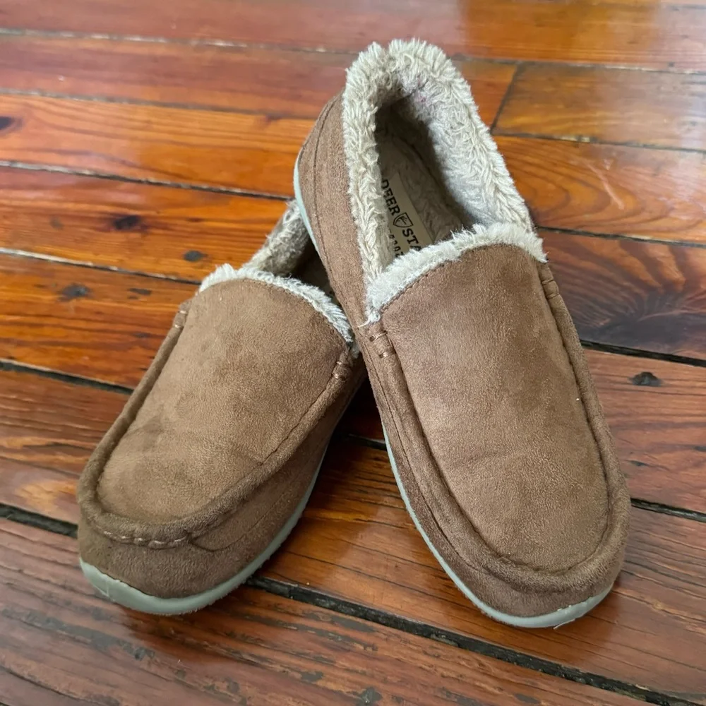 Deer Stags Kids' Lil Spun Slipper in Camel Size 4